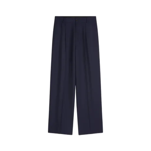 Pleated Straight-Leg Trousers