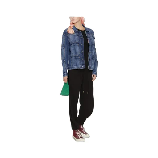 Pocket-Detailed Buttoned Denim Jacket