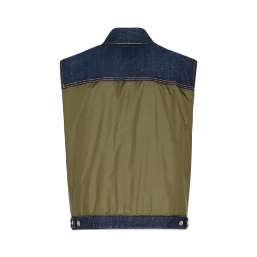 Dark Urban Wash Denim Puffer Vest