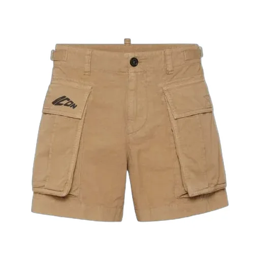 Icon-Printed Mid-Rise Cargo Shorts