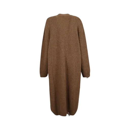 Extra-Long Distressed Knitted Cardigan