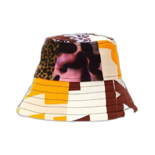 Patchwork Dropped Brim Bucket Hat