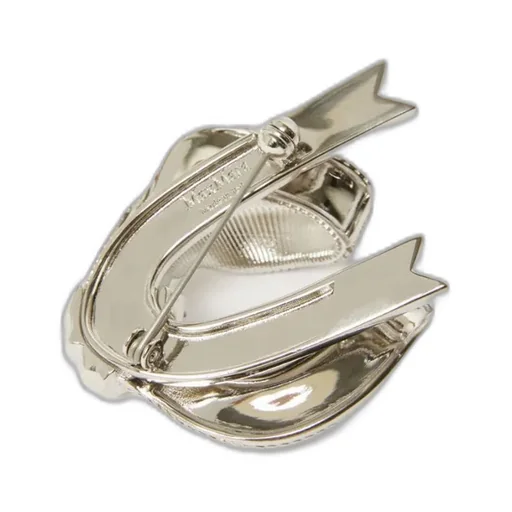 Bow Brooch With Rhinestones