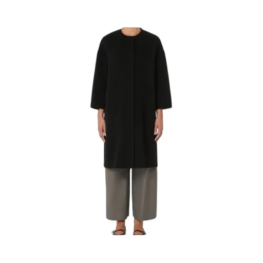 Helene Pure Wool Double-Faced Collarless Coat