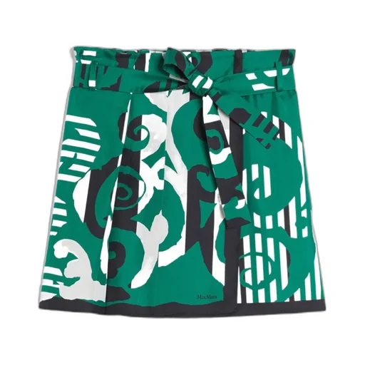 Printed Silk Mini Skirt