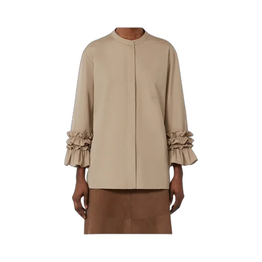 Flared Washed Poplin Shirt