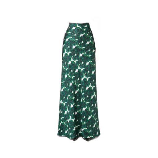 Long Printed Silk Skirt