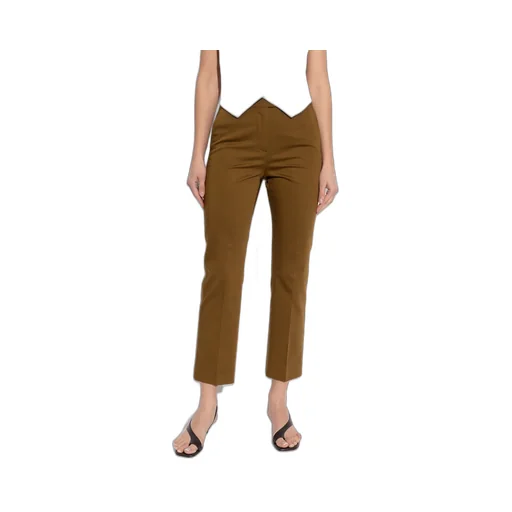 Okra Pleat Detailed Cropped Trousers