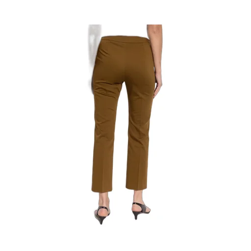Okra Pleat Detailed Cropped Trousers