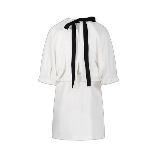 Pianoforte Rum Crewneck Bow Detailed Dress