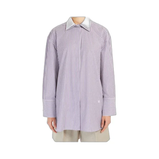 Striped Poplin Oversized Shirt