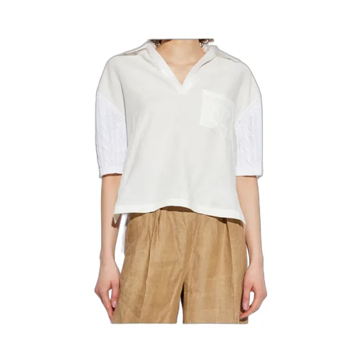 Pavidi Panelled Short-Sleeve Polo Shirt