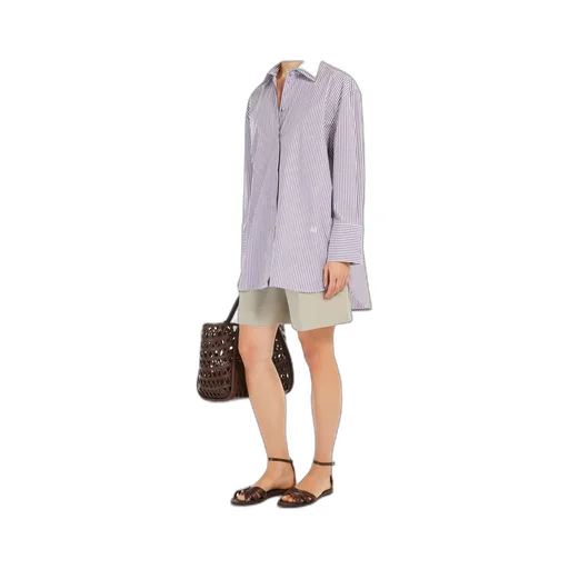 Striped Poplin Oversized Shirt