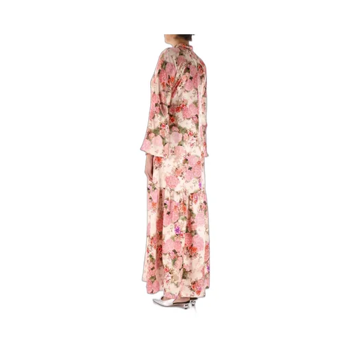 All-Over Floral Printed Long-Sleeved Dress