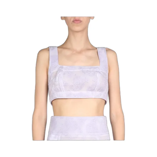 Paisley Print Sleeveless Cropped Top