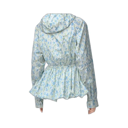 Allover Floral Printed Hooded Jacket