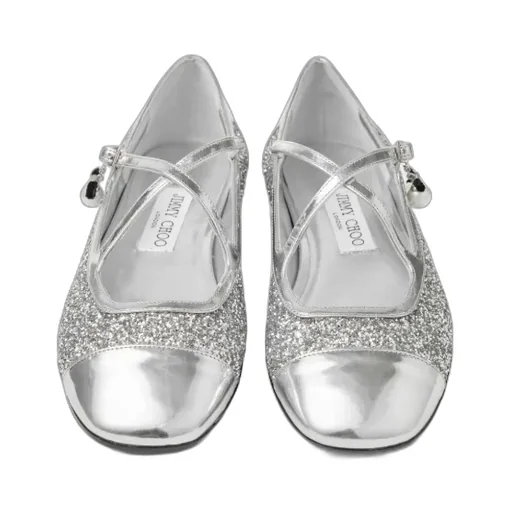 Eleri Glitter-Leather Ballet Flats