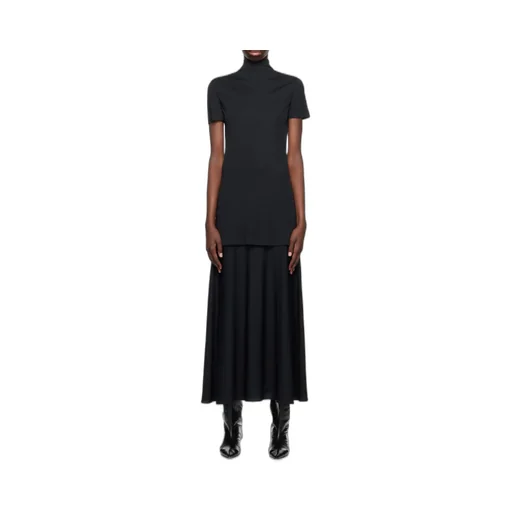 High-Neck Midi Dress