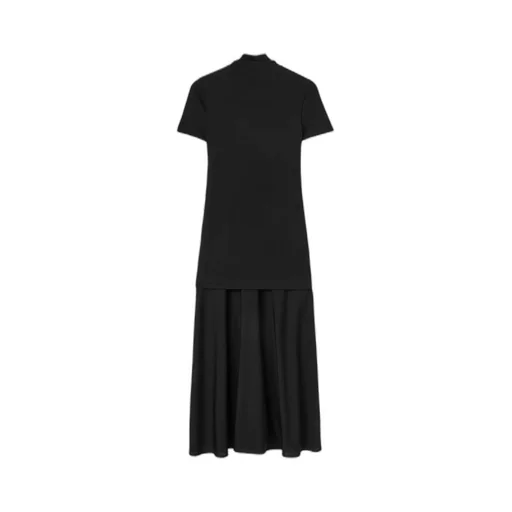 High-Neck Midi Dress