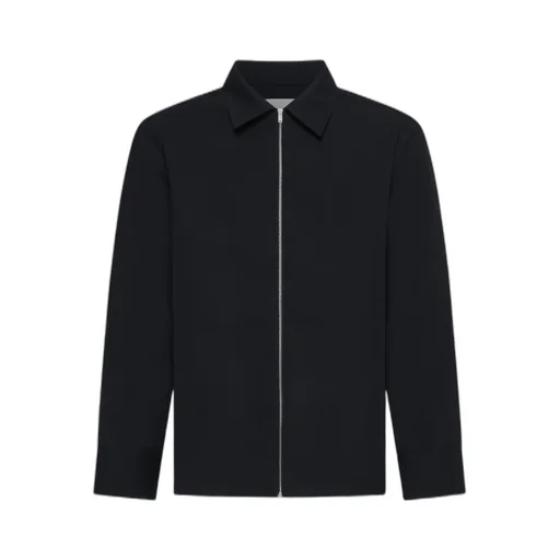 Zip-Up Gabardine Shirt