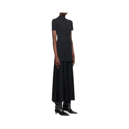 High-Neck Midi Dress