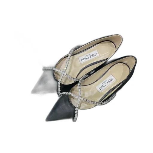 Diamond-Trimmed Button-Down Flats
