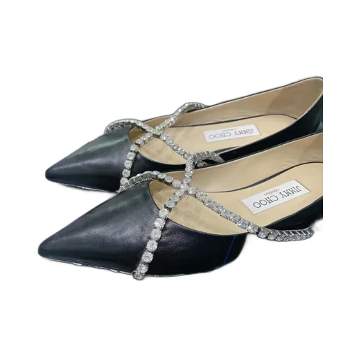 Diamond-Trimmed Button-Down Flats
