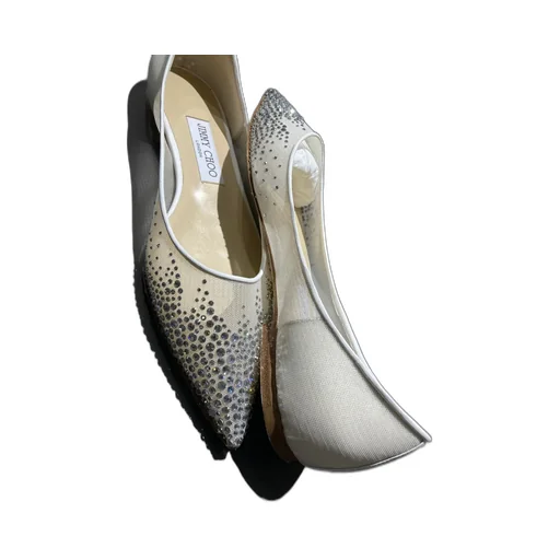 Love Flat Crystal-Embellished Ballerina Shoes