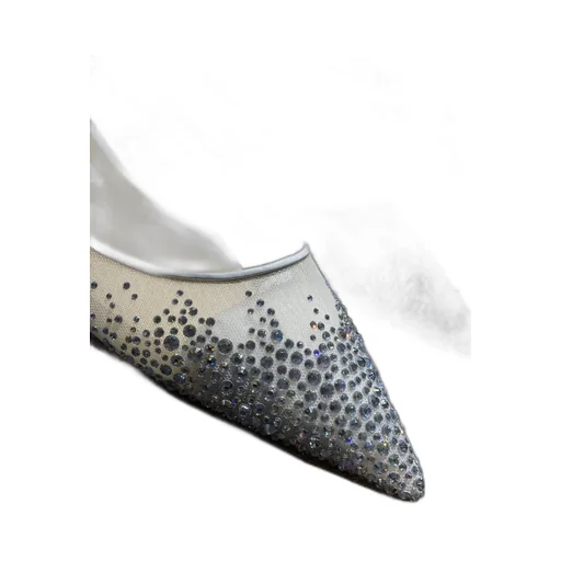 Love Flat Crystal-Embellished Ballerina Shoes