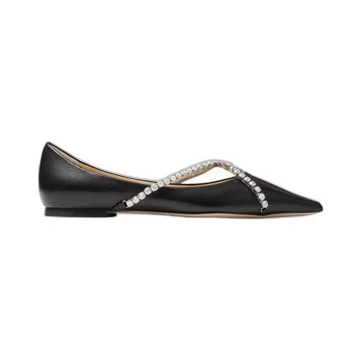 Diamond-Trimmed Button-Down Flats