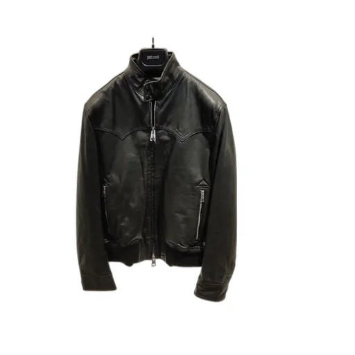 Long-Sleeved Leather Jacket