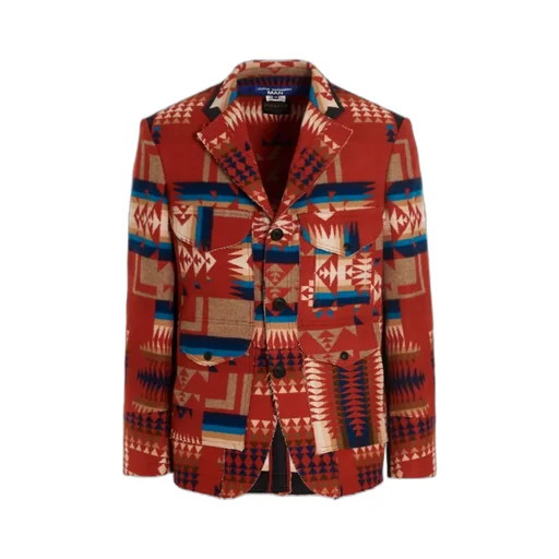 All-Over Pattern Single-Breasted Jacket