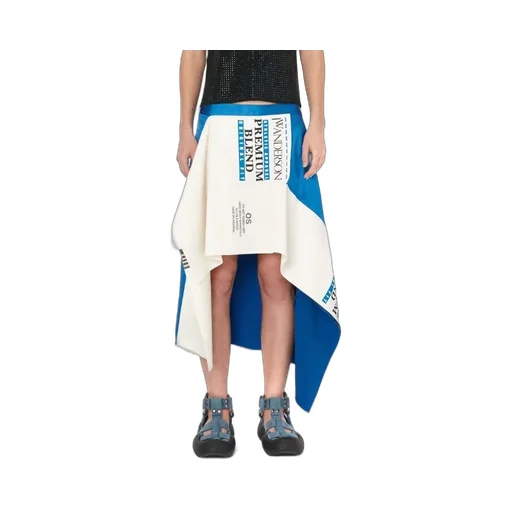 Graphic-Print Asymmetric Skirt