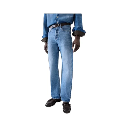 Logo Embroidered Straight-Leg Jeans