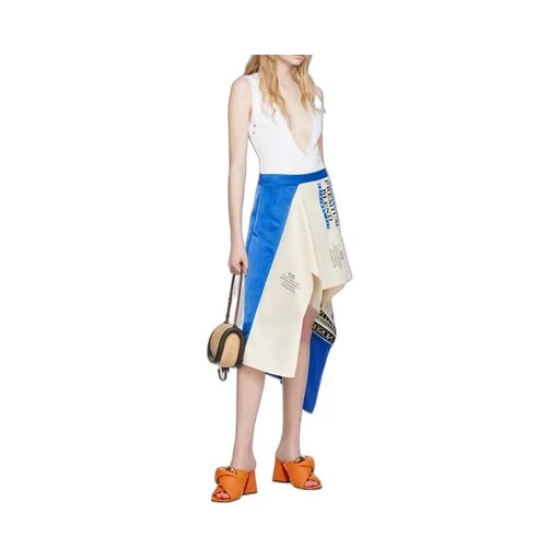 Graphic-Print Asymmetric Skirt