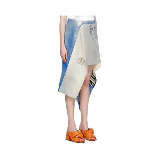 Graphic-Print Asymmetric Skirt
