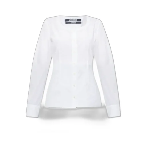 Button-Front Long-Sleeve Blouse