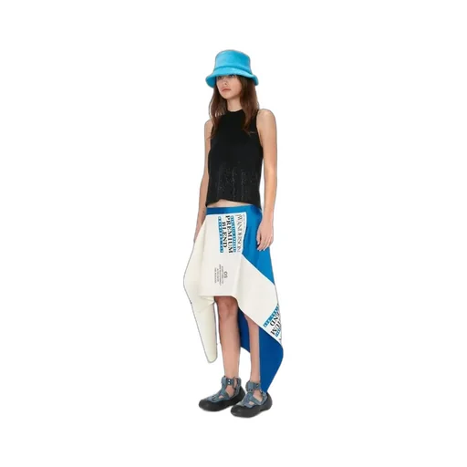 Graphic-Print Asymmetric Skirt