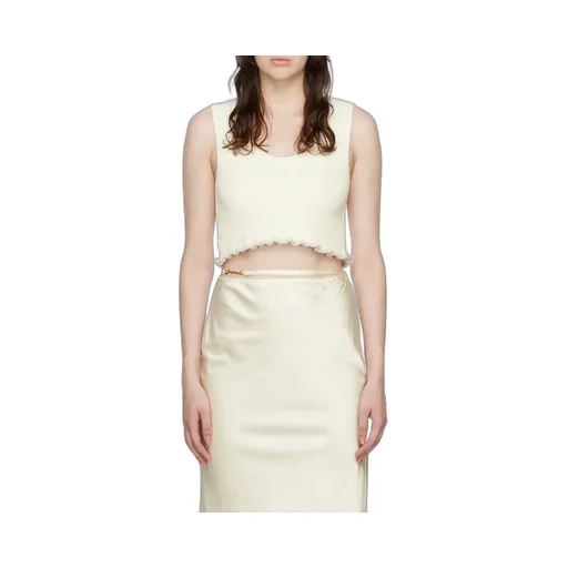 Logo Ribbed Short Vest