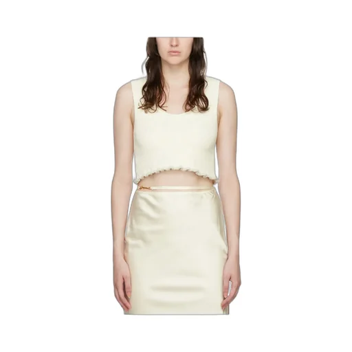 Logo Ribbed Short Vest