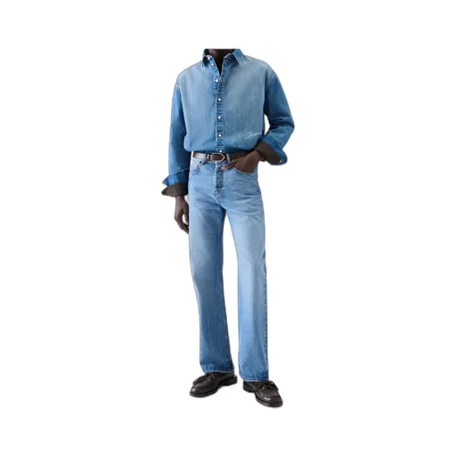 Logo Embroidered Straight-Leg Jeans