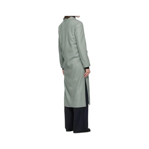 Long Boxy Single-Breasted Coat