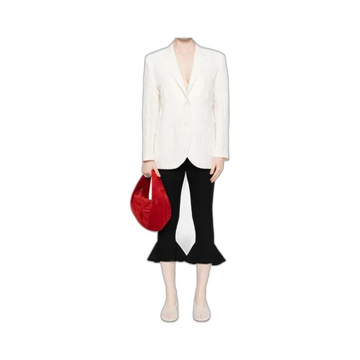 Crinkled Shoulder-Pads Blazer