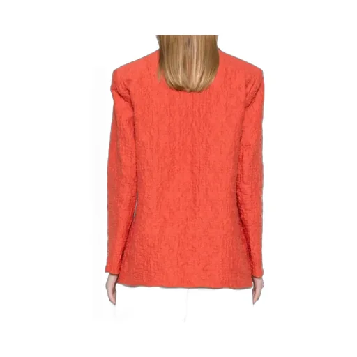 Crinkled Shoulder-Pads Blazer