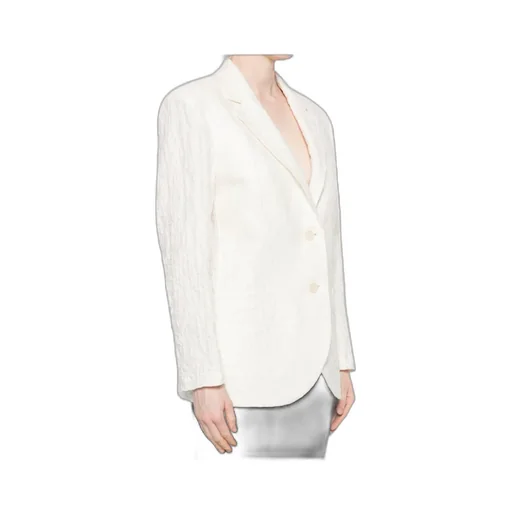 Crinkled Shoulder-Pads Blazer