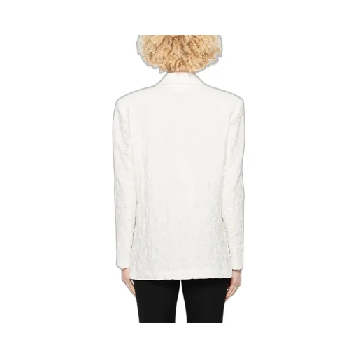 Crinkled Shoulder-Pads Blazer