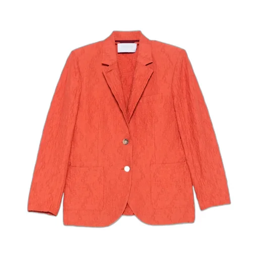 Crinkled Shoulder-Pads Blazer