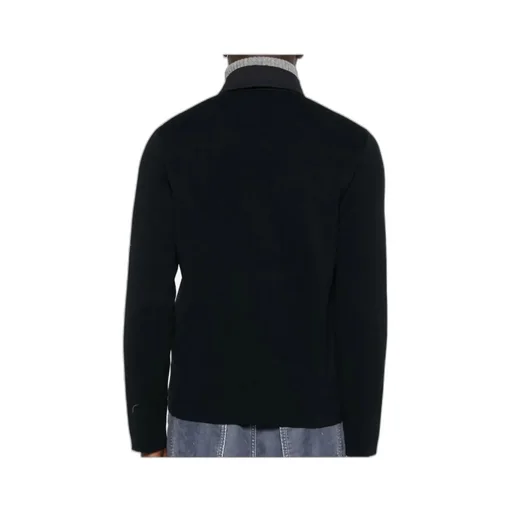Knitted-Sleeve Buttoned Jacket