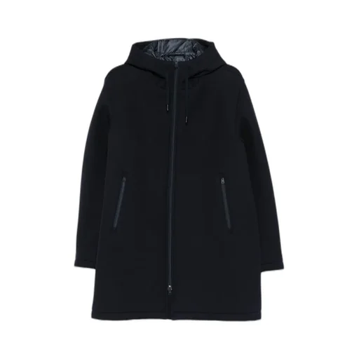 Long Hooded Drawstring Coat