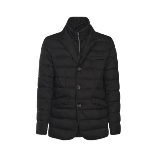 Quilted Long-Sleeved Down Jacket